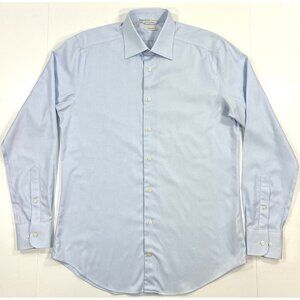 Suitsupply Traveller Shirt Mens Size 40 15 3/4 Slim Fit Blue Preppy Cotton